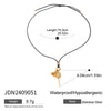 Wholesale Black Rope Titanium Steel And Stainless Steel Jewelry Necklace With Geometric Design And Electroplating For Women