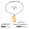 Wholesale Black Rope Titanium Steel And Stainless Steel Jewelry Necklace With Geometric Design And Electroplating For Women