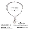 Wholesale Black Rope Titanium Steel And Stainless Steel Jewelry Necklace With Geometric Design And Electroplating For Women