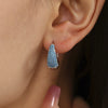 Wholesale Blue Turquoise Colorful Zircon Circle Stainless Steel 18K Gold Plated Geometric Women's Earrings
