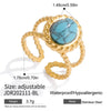 Wholesale Blue Turquoise Stainless Steel Geometric Hand Jewelry For Women Electroplated Design Minimalist Style