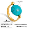 Wholesale Blue Turquoise Stainless Steel Geometric Hand Jewelry For Women Electroplated Design Minimalist Style