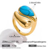 Wholesale Blue Turquoise Stainless Steel Geometric Hand Jewelry For Women Electroplated Design Minimalist Style