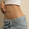 Wholesale Body Chain Waist Chain Retro Elegant Imitation Pearl Copper Alloy Electroplated Geometric Style For Women