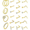Wholesale Body Piercing Accessories Stainless Steel Geometric Nose Nail Jewelry Set With Electroplating