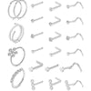 Wholesale Body Piercing Accessories Stainless Steel Geometric Nose Nail Jewelry Set With Electroplating