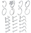 Wholesale Body Piercing Accessories Stainless Steel Geometric Nose Nail Jewelry Set With Electroplating