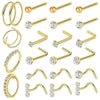 Wholesale Body Piercing Accessories Stainless Steel Geometric Nose Nail Jewelry Set With Electroplating