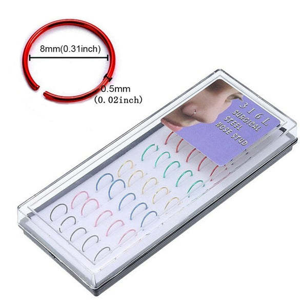 Wholesale Body Piercing Jewelry Stainless Steel Cshaped And Round Nose Rings And Nails Electroplated Unisex