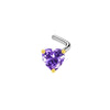 Wholesale Body Piercing Jewelry Stainless Steel Heart Shaped Nose Nail With Zircon And Electroplating Treatment