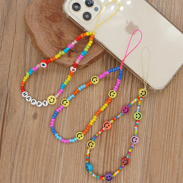 Wholesale Bohemian Acrylic Letters Mixed Beads Phone Strap Nihaojewelry