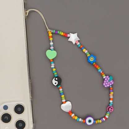 Wholesale Bohemian Acrylic Letters Mixed Beads Phone Strap Nihaojewelry