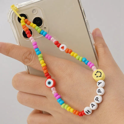 Wholesale Bohemian Acrylic Letters Mixed Beads Phone Strap Nihaojewelry