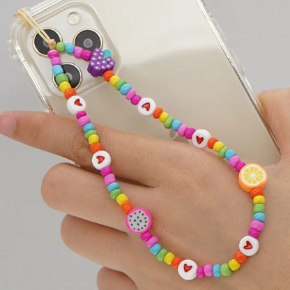 Wholesale Bohemian Acrylic Letters Mixed Beads Phone Strap Nihaojewelry