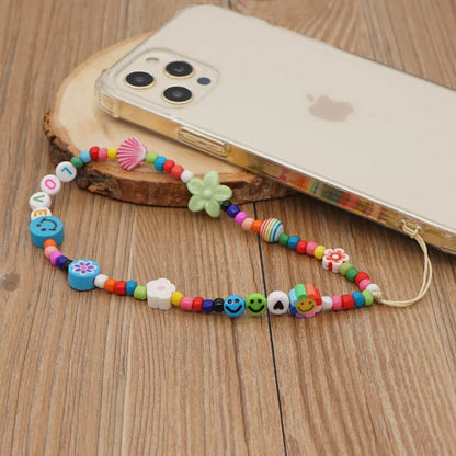 Wholesale Bohemian Acrylic Letters Mixed Beads Phone Strap Nihaojewelry