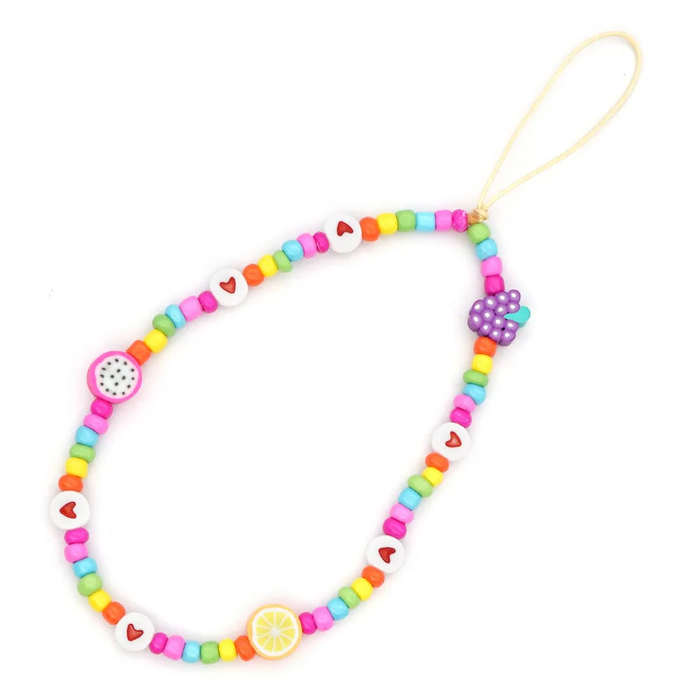 Wholesale Bohemian Acrylic Letters Mixed Beads Phone Strap Nihaojewelry