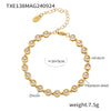 Wholesale Bohemian Colorful Round Bead Zircon Titanium Steel 18K Gold Pvd Plated Necklace Bracelet Jewelry For Women