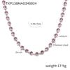 Wholesale Bohemian Colorful Round Bead Zircon Titanium Steel 18K Gold Pvd Plated Necklace Bracelet Jewelry For Women