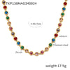 Wholesale Bohemian Colorful Round Bead Zircon Titanium Steel 18K Gold Pvd Plated Necklace Bracelet Jewelry For Women