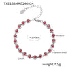 Wholesale Bohemian Colorful Round Bead Zircon Titanium Steel 18K Gold Pvd Plated Necklace Bracelet Jewelry For Women