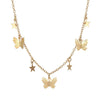Wholesale Bohemian Fashion Alloy Butterfly Pendant Double Layer Necklace With Water Wave Chain And Geometric Pattern Electroplated