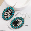 Wholesale Bohemian Geometric Alloy Turquoise Earrings Set With Turquoise