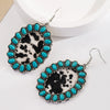 Wholesale Bohemian Geometric Alloy Turquoise Earrings Set With Turquoise