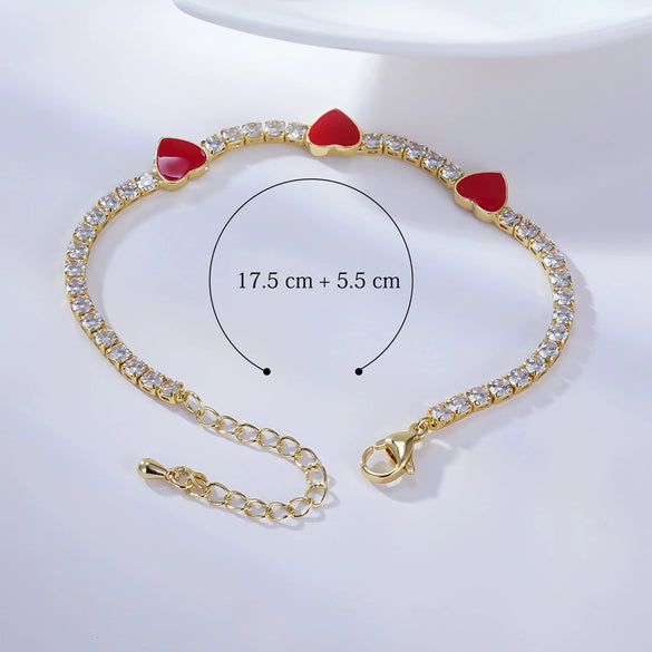 Wholesale Bohemian Gold Plated Zircon Heart Shaped Bracelet Jewelry For Women