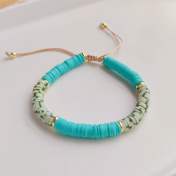 Wholesale Bohemian Retro Pottery Beaded Multilayer Stacked Natural Pearl Women's Bracelet Handwoven Geometric Style