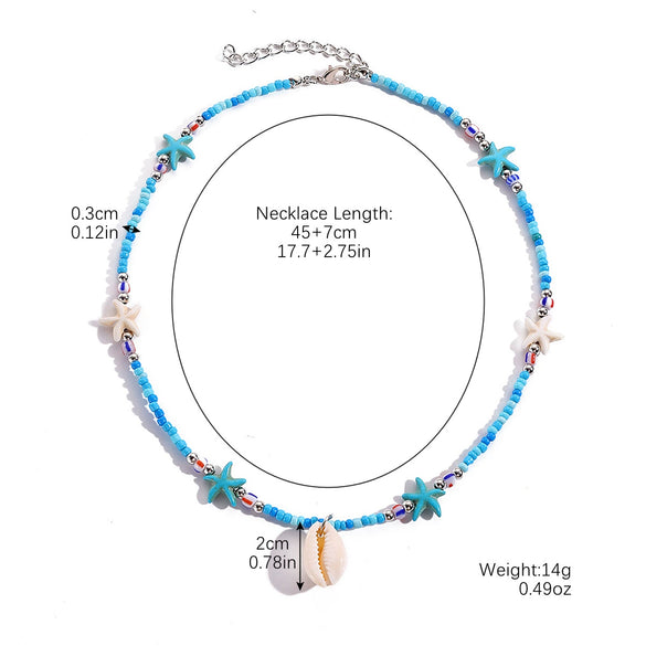 Wholesale Bohemian Shell Beaded Necklace With Star And Geometric Patterns Handmade