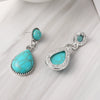 Wholesale Bohemian Style Exaggerated Drop Shaped Turquoise Earrings Alloy With Electroplating For Women