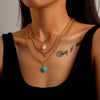 Wholesale Bohemian Style Heart Shape Zinc Alloy Necklaces With Electroplating