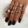 Wholesale Bohemian Style Ring Set Alloy Geometric Electroplated For Women