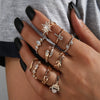 Wholesale Bohemian Style Ring Set Alloy Geometric Electroplated For Women