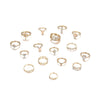 Wholesale Bohemian Style Ring Set With Diamond Inlay Alloy Geometric Leaves Electroplated Jewelry For Women