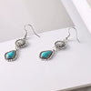 Wholesale Bohemian Vintage Carved Turquoise Long Earrings Alloy Geometric Electroplated For Women