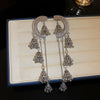 Wholesale Bohemian Vintage Metal Earrings With Joker Long Tassel And Geometric Design Electroplated