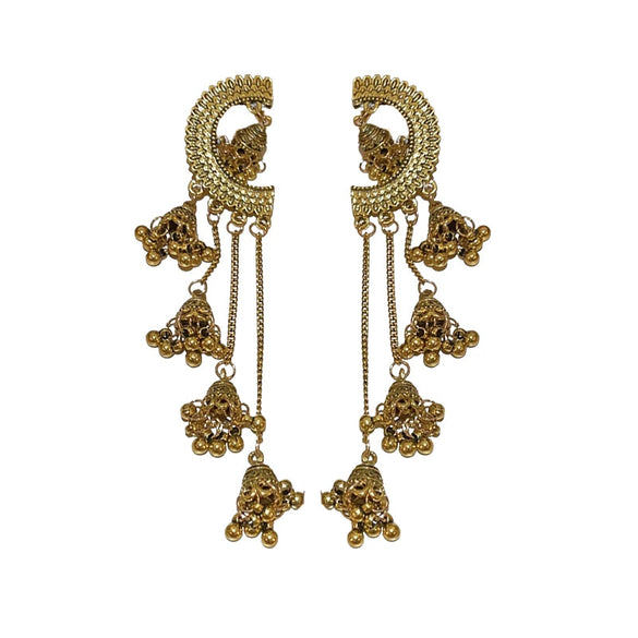 Wholesale Bohemian Vintage Metal Earrings With Joker Long Tassel And Geometric Design Electroplated