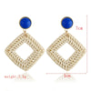 Wholesale Bohemian Wood Rattan Earrings Set With Geometric Pattern And Electroplating