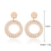 Wholesale Bohemian Wood Rattan Earrings Set With Geometric Pattern And Electroplating