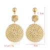 Wholesale Bohemian Wood Rattan Earrings Set With Geometric Pattern And Electroplating