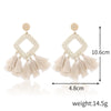Wholesale Bohemian Wood Rattan Earrings Set With Geometric Pattern And Electroplating