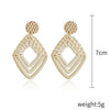 Wholesale Bohemian Wood Rattan Earrings Set With Geometric Pattern And Electroplating