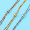 Wholesale Bolo Bracelet Stainless Steel Square Pearl Chain Electroplated
