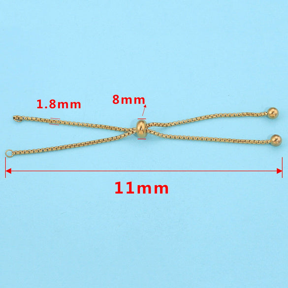 Wholesale Bolo Bracelet Stainless Steel Square Pearl Chain Electroplated