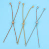 Wholesale Bolo Bracelet Stainless Steel Square Pearl Chain Electroplated