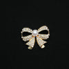 Wholesale Bow Brooch Zinc Alloy Diamond Pearl Electroplating Unisex Fixed Accessories
