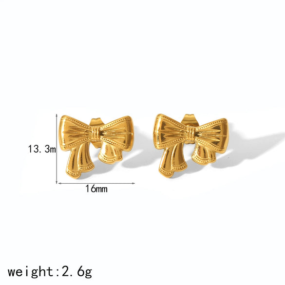 Wholesale Bow Earrings Stainless Steel Fashion Electroplated For Women