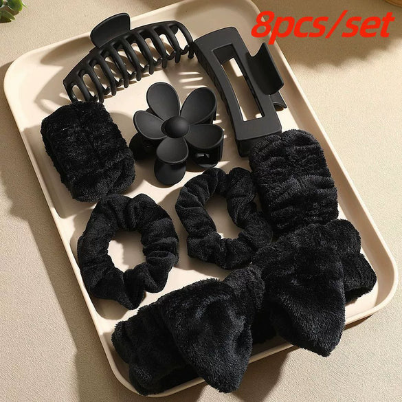 Wholesale Bow Headband Grabber Set Black Simple Style Hair Accessories With Painting Treatment For Women