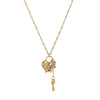 Wholesale Bow Knot Copper Necklace Electroplated With Real Gold Color Preservation